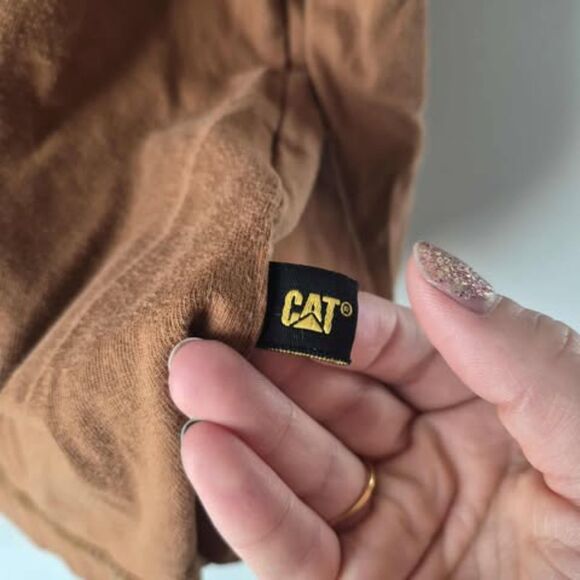 CAT Men's Work Shirt Long Sleeve Workwear Casual Button Up XL 100% Cotton - Picture 5 of 6